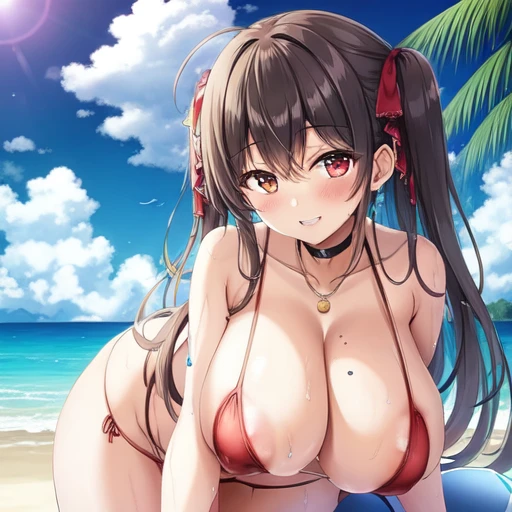 [Holara] 笑う R18・エロ グラビア ビーチ ビキニ マイクロビキニ 乳輪見え セクシーポーズ [イラスト・二次元]