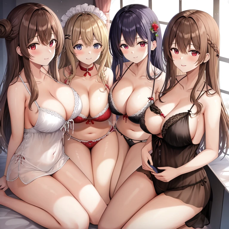 ネグリジェの巨乳美女